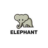 minimalistisk söt elefant illustration logotyp vektor