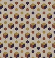 abstrakt bakgrund 3d kub hexagon seamless mönster vektor