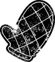 grunge ikon ritning av en ugn handske vektor