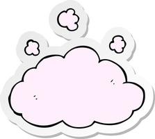 klistermärke av ett tecknat fluffigt rosa moln vektor