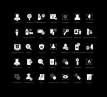 uppsättning enkla ikoner för biometri vektor