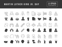 uppsättning enkla ikoner av martin luther king jr. dag vektor