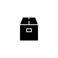 Box-Symbol. einfacher solider Stil. karton, lieferpaket, paketkonzept. Glyphenvektor-Illustrationsdesign lokalisiert auf weißem Hintergrund. Folge 10. vektor