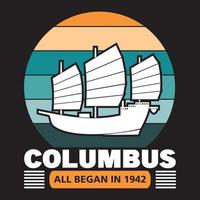 Columbus-Tag-T-Shirt-Design vektor