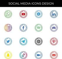 sociala medier ikoner design pack vektor