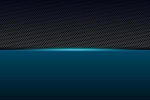 abstrakter Gamer-Hintergrund modernes Tech-Template-Design-Konzept. metallisch blauer und schwarzer glänzender farbrahmen auf kohlefasermaterialstruktur. Vektorgrafik Spielpräsentation Layout eps Illustration vektor