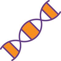 DNA-linje fylld i två färger vektor
