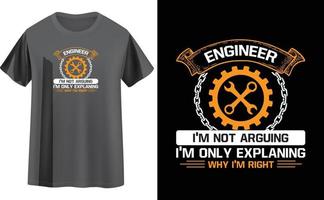 Ingenieur-T-Shirt-Design vektor