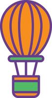 Heißluftballonlinie zweifarbig gefüllt vektor