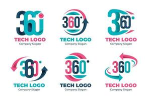 360-Grad-Logo-Sammlung mit Farbverlauf