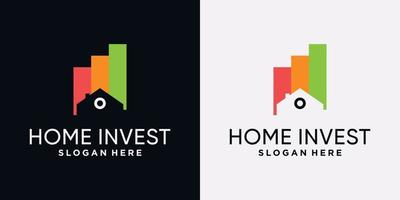 home invest Logo-Design-Vorlage mit kreativem Konzept vektor