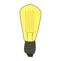 glödande glödlampa ikon. vektor doodle illustration av en glödlampa. energi sparande