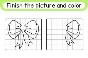 Vervollständigen Sie den Bildbogen. Kopieren Sie das Bild und die Farbe. beende das Bild. Malbuch. pädagogisches Zeichenübungsspiel für Kinder vektor