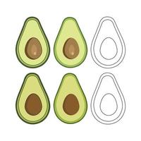 Avocado-Illustration isoliert auf weißem Hintergrund. vektor