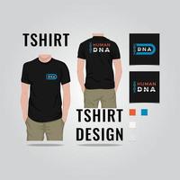 menschliche dna-t-shirt-design-vektorillustration vektor