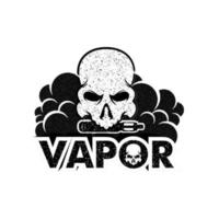 vape skull logotyp, vape shop logotyp vektor