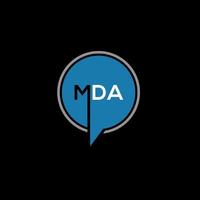 mda brev logotyp design på svart bakgrund. mda kreativa initialer brev logotyp koncept. mda bokstavsdesign. vektor