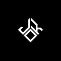 Jok-Brief-Logo-Design auf schwarzem Hintergrund. Jok kreative Initialen schreiben Logo-Konzept. Witz-Brief-Design. vektor