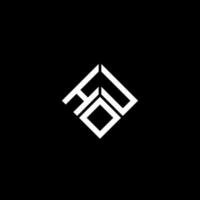 hou-Brief-Logo-Design auf schwarzem Hintergrund. hou kreative Initialen schreiben Logo-Konzept. hou Briefgestaltung. vektor