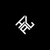 hal-Buchstaben-Logo-Design auf schwarzem Hintergrund. hal kreative Initialen schreiben Logo-Konzept. hal Briefgestaltung. vektor