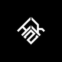 hzk-Buchstaben-Logo-Design auf schwarzem Hintergrund. hzk kreative Initialen schreiben Logo-Konzept. hzk Briefgestaltung. vektor