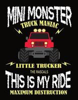 mini monster truck galning vektor