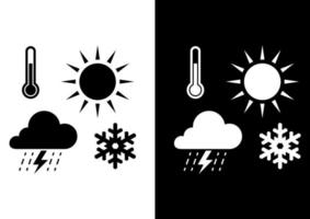 svart och vitt väder ikoner clipart vektorillustration vektor