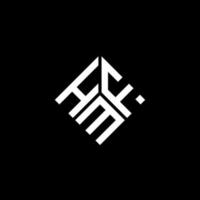 HMF-Brief-Logo-Design auf schwarzem Hintergrund. hmf kreatives Initialen-Buchstaben-Logo-Konzept. hmf Briefgestaltung. vektor