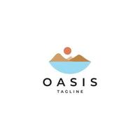 oasis öken logotyp ikon designmall platt vektorillustration vektor