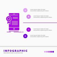 lila och vita affärsapp infographic vektor