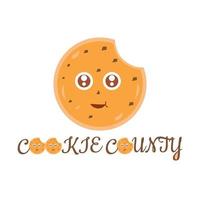 modernes und einfaches Cookie-Logo-Illustrationsdesign kostenlos vektor