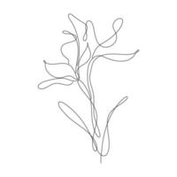 abstrakt blomma lilja en rad konstteckning singulart estetisk minimalistisk vektor isolerad vit bakgrund, perfekt för tryck, väggdekor, telefonfodral, skjorta, klistermärke, kudde, akryl, bård, tapeter
