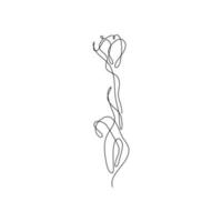abstrakte blume tulpe kontinuierliche strichzeichnung kunst einzigartig ästhetisch einfach perfekt für druck, wanddekoration, telefonhülle, hemd, aufkleber, kissen, acryl, bordüre, tapete, hochzeit vektor