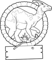 förhistorisk dinosaurie parasaurolophus vektor