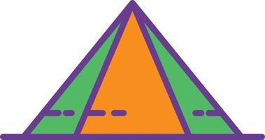 pyramid linje fylld två färg vektor