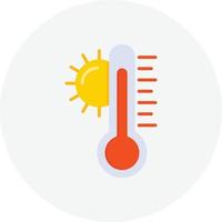 hohe temperaturen flacher kreis vektor