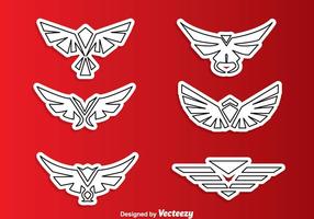 Symmetriska Hawk Outline Logo Vektorer