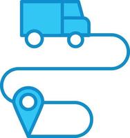 Service-Logistiklinie blau gefüllt vektor