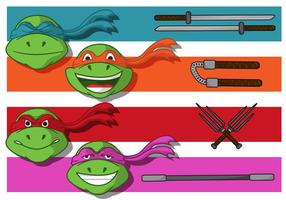 Ninja turtle banner vektorer