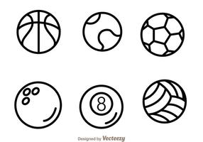 Sport ball outline icons vektor