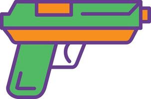 Pistolenlinie gefüllt mit zwei Farben vektor