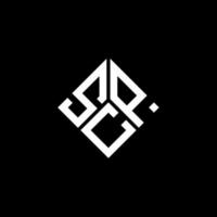 scp-Buchstaben-Logo-Design auf schwarzem Hintergrund. scp kreative Initialen schreiben Logo-Konzept. scp Briefgestaltung. vektor