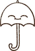 Regenschirm Kohlezeichnung vektor