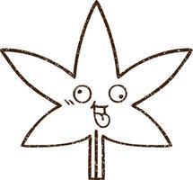 Cannabisblatt-Kohlezeichnung vektor