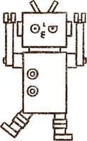 Roboter-Kohlezeichnung vektor