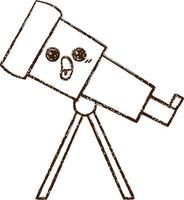 Teleskop-Kohlezeichnung vektor