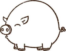 Fettes Schwein Kohlezeichnung vektor