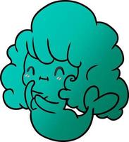 Farbverlauf Cartoon kawaii süße Geistermeerjungfrau vektor
