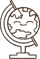 geographie globus kohlezeichnung vektor