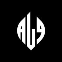 alq-Kreis-Buchstaben-Logo-Design mit Kreis- und Ellipsenform. alq Ellipsenbuchstaben mit typografischem Stil. Die drei Initialen bilden ein Kreislogo. alq Kreisemblem abstrakter Monogramm-Buchstabenmarkierungsvektor. vektor